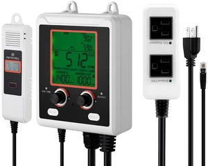 Carbon Dioxide Monitoring Controller, Dual Outlets Carbon Dioxide Controller, CO2 Meter Monitor Day and Night Detection Feature, NDIR CO2 Sensor for Green House, Laboratories, Classrooms, Home Carbon Dioxide Monitoring Controller, Dual Outlets Carbon Dioxide Controller, CO2 Meter Monitor Day and Night Detection Feature, NDIR CO2 Sensor for Green House, Laboratories, Classrooms, Home