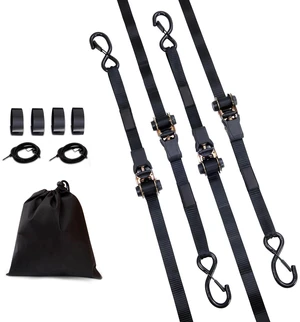 Ratchet Tie Down Straps (4PK), 2200 lb Max Break Strength, Includes 4 Premium 1" x 15' Rachet Tie Downs with Padded Handles, for Moving Securing Cargo, Appliances, Lawn Equipment, Motorcycle Ratchet Tie Down Straps (4PK), 2200 lb Max Break Strength, Includes 4 Premium 1" x 15' Rachet Tie Downs with Padded Handles, for Moving Securing Cargo, Appliances, Lawn Equipment, Motorcycle