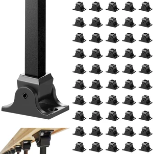 Aluminum Alloy Baluster Shoes Square Balusters Baluster Wrought Spindles for Staircase Slant Shoes with Screw Holes for Use with 1/2 Inch Staircase Balusters, Spray Coated Black (50 Pcs) Aluminum Alloy Baluster Shoes Square Balusters Baluster Wrought Spindles for Staircase Slant Shoes with Screw Holes for Use with 1/2 Inch Staircase Balusters, Spray Coated Black (50 Pcs)