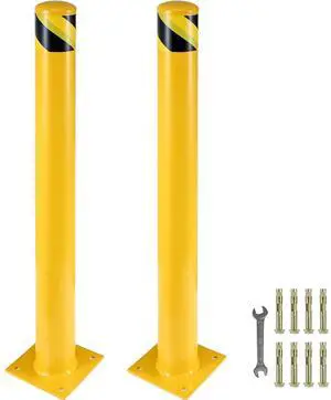 Safety Bollard, 42 Inch Height Bollard Post, 5.5 Inch Diameter Steel Pipe Safety Bollard Post, Yellow Steel Bollard, Steel Safety Bollard with 8 Anchor Bolts, Perfect for Traffic-Sensitive Area Safety Bollard, 42 Inch Height Bollard Post, 5.5 Inch Diameter Steel Pipe Safety Bollard Post, Yellow Steel Bollard, Steel Safety Bollard with 8 Anchor Bolts, Perfect for Traffic-Sensitive Area