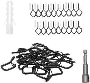 20 PCS Q-Hanger Hooks, 2.17 in Q Hanger String Light Hooks Outdoor, Heavy Duty Outdoor Screw Hooks with Security Buckle, for Hanging Outdoor String Lights, Christmas Lights, Cups, Decors (Black) 20 PCS Q-Hanger Hooks, 2.17 in Q Hanger String Light Hooks Outdoor, Heavy Duty Outdoor Screw Hooks with Security Buckle, for Hanging Outdoor String Lights, Christmas Lights, Cups, Decors (Black)