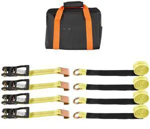 Wheel Chock Tie-Down Kit, Tire-Style Motorcycle Tie-Down System, Car Tie Down Kit with Flat Hook, Break Strength 10009 lbs & Working Load 3333 lbs Trailer Tie Down Strap for ATVs, SUVs, Trailers Wheel Chock Tie-Down Kit, Tire-Style Motorcycle Tie-Down System, Car Tie Down Kit with Flat Hook, Break Strength 10009 lbs & Working Load 3333 lbs Trailer Tie Down Strap for ATVs, SUVs, Trailers