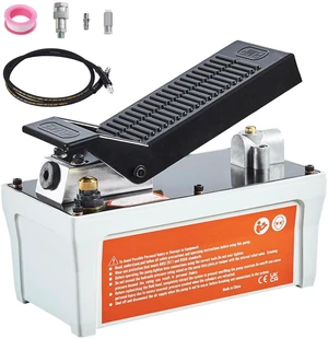 Air Hydraulic Pump, 10,000 PSI 1/2 Gal Reservoir, NPT 3/8" Oil Outlet, NPT 1/4" Inlet, 6.6 ft Pipe, Foot Actuated Hydraulic Pump Air Treadle for Auto Body Frame Machines and Pulling Post, Gray Air Hydraulic Pump, 10,000 PSI 1/2 Gal Reservoir, NPT 3/8" Oil Outlet, NPT 1/4" Inlet, 6.6 ft Pipe, Foot Actuated Hydraulic Pump Air Treadle for Auto Body Frame Machines and Pulling Post, Gray