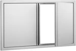 BBQ Access Door, 36W x 21H Inch Double Outdoor Kitchen Door, Stainless Steel Flush Mount Door, Wall Vertical Door with Recessed Handles , for BBQ Island, Grilling Station, Outside Cabinet BBQ Access Door, 36W x 21H Inch Double Outdoor Kitchen Door, Stainless Steel Flush Mount Door, Wall Vertical Door with Recessed Handles , for BBQ Island, Grilling Station, Outside Cabinet