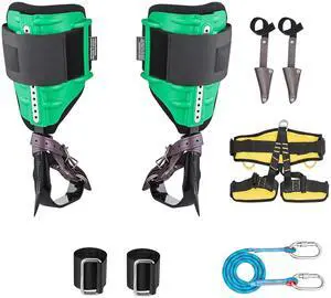 Tree Climbing Spikes Set, Height-Adjustable Tree Climbing Gear with Straps & Spike Protectors, 350 lbs Load Capacity, Heavy Duty Steel Climb Spurs Arborist Equipment for Fruit Picking Hunting Tree Climbing Spikes Set, Height-Adjustable Tree Climbing Gear with Straps & Spike Protectors, 350 lbs Load Capacity, Heavy Duty Steel Climb Spurs Arborist Equipment for Fruit Picking Hunting