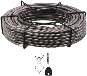 Drain Cable Sewer Cable 75ft 1/2in Drain Cleaning Cable Auger Snake Pipe Drain Cable Sewer Cable 75ft 1/2in Drain Cleaning Cable Auger Snake Pipe