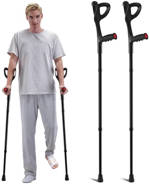 Forearm Crutches 10-Level Height Adjustable Walking Crutches 1 Pair 350LBS Forearm Crutches 10-Level Height Adjustable Walking Crutches 1 Pair 350LBS