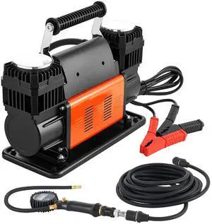 Dual-Cylinder Heavy Duty Air Compressor, 10.6CFM Portable Tire Inflator, 12V 150PSI Offroad Air Pump with Digital Pressure Gauge & Adapters for Truck Car SUV 4 x 4 Vehicle RV Dual-Cylinder Heavy Duty Air Compressor, 10.6CFM Portable Tire Inflator, 12V 150PSI Offroad Air Pump with Digital Pressure Gauge & Adapters for Truck Car SUV 4 x 4 Vehicle RV