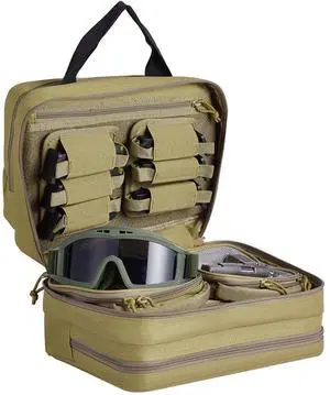 Range Bag for 2 Pistols, Tactical Gun Bag with 2 Built-in Removable Pistol Bags & 6 Detachable Magazines, Gun Range Bag for Outdoor Hunting Shooting, Lockable Carrying Handgun Bag Case, Brown Range Bag for 2 Pistols, Tactical Gun Bag with 2 Built-in Removable Pistol Bags & 6 Detachable Magazines, Gun Range Bag for Outdoor Hunting Shooting, Lockable Carrying Handgun Bag Case, Brown
