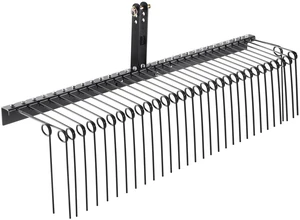 Tow Behind Landscape Rake, 72" Tow Dethatcher with 32 Steel Tines, Lawn Dethatcher Rake Attaches to Category 1, 3 Point Hitch for Tractor, for Leaves, Pine Needles, Straw, and Grass Tow Behind Landscape Rake, 72" Tow Dethatcher with 32 Steel Tines, Lawn Dethatcher Rake Attaches to Category 1, 3 Point Hitch for Tractor, for Leaves, Pine Needles, Straw, and Grass