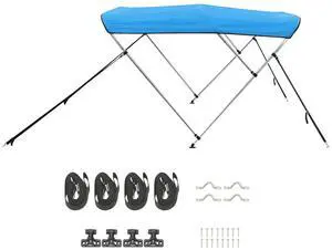 3 Bow Boat Bimini Tops 6'Lx(61"-66")W x 46"H Awning Canopy Pacific Blue 3 Bow Boat Bimini Tops 6'Lx(61"-66")W x 46"H Awning Canopy Pacific Blue
