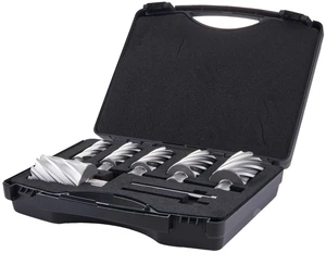 Annular Cutter Set, 6 pcs Weldon Shank Mag Drill Bits, 1" to 2" Cutting Diameter, 2" Cutting Depth, M2AL High-Speed Steel, with 2 Pilot Pins and Portable Case, for Using with Magnetic Drills Annular Cutter Set, 6 pcs Weldon Shank Mag Drill Bits, 1" to 2" Cutting Diameter, 2" Cutting Depth, M2AL High-Speed Steel, with 2 Pilot Pins and Portable Case, for Using with Magnetic Drills
