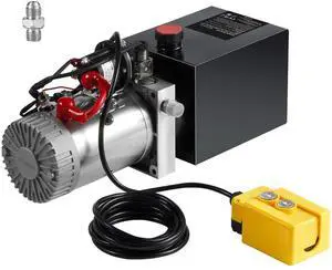 Hydraulic Pump, 8 Quart Hydraulic Dump Trailer Pump, Single Acting Hydraulic Power Unit, 0.91 GPM Flow Rate, 3200 PSI Max Relief Pressure, for Dump Trailer Car Lifting Hydraulic Pump, 8 Quart Hydraulic Dump Trailer Pump, Single Acting Hydraulic Power Unit, 0.91 GPM Flow Rate, 3200 PSI Max Relief Pressure, for Dump Trailer Car Lifting