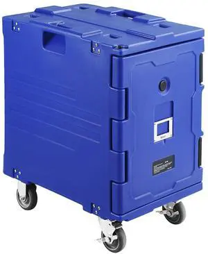 Insulated Food Pan Carrier, 82 Qt Hot Box for Catering, LLDPE Food Box Carrier w/One-Piece Buckle, Front Loading Food Warmer w/Handles, End Loader w/Wheels for Restaurant, Canteen, etc. Blue Insulated Food Pan Carrier, 82 Qt Hot Box for Catering, LLDPE Food Box Carrier w/One-Piece Buckle, Front Loading Food Warmer w/Handles, End Loader w/Wheels for Restaurant, Canteen, etc. Blue
