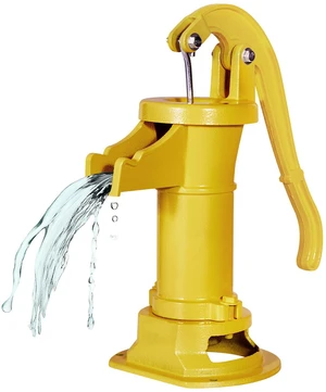 Well Hand Pitcher Pump, 25 ft Maximum Lift, Antique Cast Iron Manual Hand Water Pump, NPT 1-1/4 in Connection, Easy Installation, Old Fashioned for Outdoor Garden, Pond, Backyard, Farm, Yellow Well Hand Pitcher Pump, 25 ft Maximum Lift, Antique Cast Iron Manual Hand Water Pump, NPT 1-1/4 in Connection, Easy Installation, Old Fashioned for Outdoor Garden, Pond, Backyard, Farm, Yellow