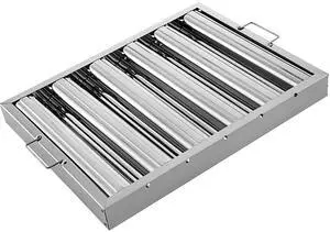 Pack of 6 Hood Filters 19.5W x 15.5H Inch, 430 Stainless Steel 5 Grooves Commercial Hood Filters, Range Hood Filter for Grease Rated Commercial Kitchen Exhaust Hoods Pack of 6 Hood Filters 19.5W x 15.5H Inch, 430 Stainless Steel 5 Grooves Commercial Hood Filters, Range Hood Filter for Grease Rated Commercial Kitchen Exhaust Hoods