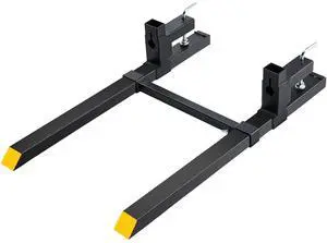 Pallet Forks, 2000 lbs Clamp on Pallet Forks, 43" Total Length Tractor Bucket Forks with Adjustable Stabilizer bar, Heavy Duty Pallet Forks for Tractor Attachments, Skid Steer, Loader Bucket Pallet Forks, 2000 lbs Clamp on Pallet Forks, 43" Total Length Tractor Bucket Forks with Adjustable Stabilizer bar, Heavy Duty Pallet Forks for Tractor Attachments, Skid Steer, Loader Bucket