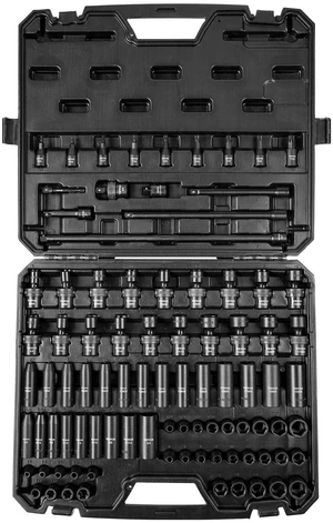 3/8" Drive Impact Socket Set, SAE 1/4"-3/4" and Metric 6-19mm 90 Piece Socket Set, 6 Point Cr-Mo Alloy Steel for Auto Repair, Includes Extension Bars Universal Joint Adapter Lock Storage Case 3/8" Drive Impact Socket Set, SAE 1/4"-3/4" and Metric 6-19mm 90 Piece Socket Set, 6 Point Cr-Mo Alloy Steel for Auto Repair, Includes Extension Bars Universal Joint Adapter Lock Storage Case