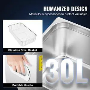 Ultrasonic Cleaner 30L Ultrasonic Cleaner for Cleaning Eyeglasses Dentures Commercial Industrial Ultrasonic Cleaner with Digital Heater Timer and Cleaner Basket (30 Liter) Ultrasonic Cleaner 30L Ultrasonic Cleaner for Cleaning Eyeglasses Dentures Commercial Industrial Ultrasonic Cleaner with Digital Heater Timer and Cleaner Basket (30 Liter)