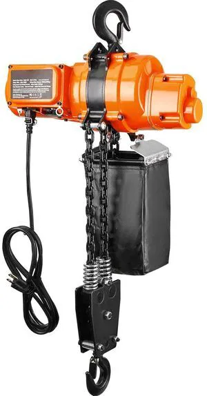 Electric Chain Hoist Single Phase Crane Hoist 2200 lbs Load 20 ft Lifting Electric Chain Hoist Single Phase Crane Hoist 2200 lbs Load 20 ft Lifting