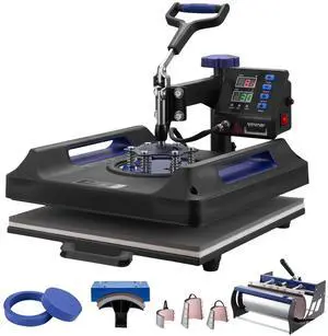 8 in 1 Heat Press Machine 15x15 in 30oz Tumbler Press T-Shirts Black+Blue 8 in 1 Heat Press Machine 15x15 in 30oz Tumbler Press T-Shirts Black+Blue