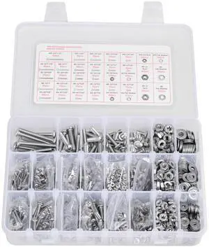 1110 Pcs Bolts Nuts Assortment Kit Imperial Stainless Steel for Furniture 1110 Pcs Bolts Nuts Assortment Kit Imperial Stainless Steel for Furniture