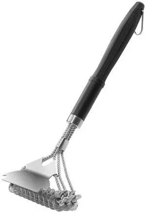 BBQ Grill Brush and Scraper Stainless Steel Bristle Free Grill Cleaner 17 in BBQ Grill Brush and Scraper Stainless Steel Bristle Free Grill Cleaner 17 in