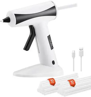 Hot Glue Gun, Rechargeable Cordless Glue Gun, Mini Wireless Hot Glue Gun Kit with 2200mAh Battery, 20 Pcs Glue Sticks, Fast Preheating & High Temp, for Crafts, Arts, DIY, Quick Home Repairs Hot Glue Gun, Rechargeable Cordless Glue Gun, Mini Wireless Hot Glue Gun Kit with 2200mAh Battery, 20 Pcs Glue Sticks, Fast Preheating & High Temp, for Crafts, Arts, DIY, Quick Home Repairs