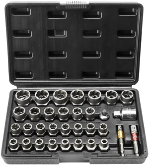 Bolt Extractor Set, 29-Piece Bolt and Nut Remover Set, 6mm to 10mm, 13/32" to 3/4", CR-MO Steel Extraction Socket Set with Storage Case, for Removing Damaged Rusted Bolts, Nuts and Screws Bolt Extractor Set, 29-Piece Bolt and Nut Remover Set, 6mm to 10mm, 13/32" to 3/4", CR-MO Steel Extraction Socket Set with Storage Case, for Removing Damaged Rusted Bolts, Nuts and Screws