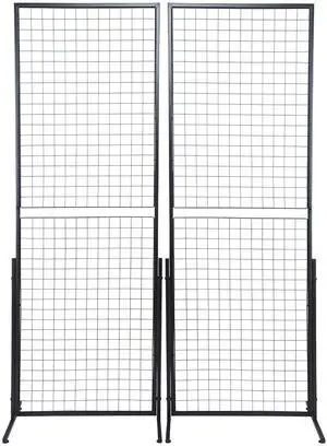 2' x 5.6' Grid Wall Panels Tower, 2 Packs Wire Gridwall Display Racks with T-Base Floorstanding, Double Side Gridwall Panels for Art Craft Shows, Retail Display with Extra Clips and Hooks 2' x 5.6' Grid Wall Panels Tower, 2 Packs Wire Gridwall Display Racks with T-Base Floorstanding, Double Side Gridwall Panels for Art Craft Shows, Retail Display with Extra Clips and Hooks