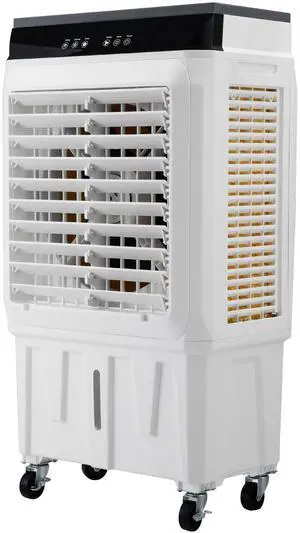 Evaporative Air Cooler, 2100 CFM, 135° Oscillating Swamp Cooler with Adjustable 3 Speeds and 12 H Timer, 7 Gal Portable Air Cooler for 750 Sq.ft, Indoor/Outdoor Use Evaporative Air Cooler, 2100 CFM, 135° Oscillating Swamp Cooler with Adjustable 3 Speeds and 12 H Timer, 7 Gal Portable Air Cooler for 750 Sq.ft, Indoor/Outdoor Use