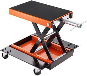 Motorcycle Lift, 1100 LBS Motorcycle Lift ATV Scissor Lift Jack with Dolly & Hand Crank, Center Hoist Crank Stand with Wide Deck & Tool Tray for Street Bikes, Cruiser Bikes, Touring Motorcycles Motorcycle Lift, 1100 LBS Motorcycle Lift ATV Scissor Lift Jack with Dolly & Hand Crank, Center Hoist Crank Stand with Wide Deck & Tool Tray for Street Bikes, Cruiser Bikes, Touring Motorcycles