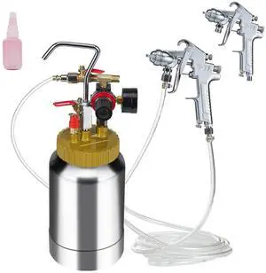 2L/0.5gal Spray Paint Pressure Pot Tank, Lightweight Air Paint Pressure Pot, 1.8mm Nozzle Spray Paint Gun 3m Hoses for Home Decoration Architecture Construction Automotive Painting, 45PSI Max 2L/0.5gal Spray Paint Pressure Pot Tank, Lightweight Air Paint Pressure Pot, 1.8mm Nozzle Spray Paint Gun 3m Hoses for Home Decoration Architecture Construction Automotive Painting, 45PSI Max