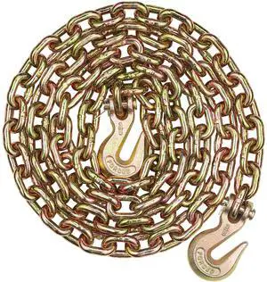 Binder Chain G80 Tie Down Tow Chain with Two Hooks 3/8" x 10.3' 7100 lbs Binder Chain G80 Tie Down Tow Chain with Two Hooks 3/8" x 10.3' 7100 lbs