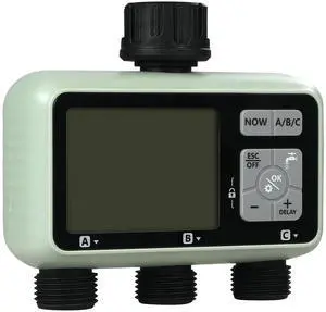 Water Timer, 3 Outlets, Hose Watering Sprinkler Timer, with 3 Independent Watering Zone LCD Display Rain Delay Mode Manual Mode 360° Brass Inlet Metal Filter, IPX6 Waterproof for Yard Watering Water Timer, 3 Outlets, Hose Watering Sprinkler Timer, with 3 Independent Watering Zone LCD Display Rain Delay Mode Manual Mode 360° Brass Inlet Metal Filter, IPX6 Waterproof for Yard Watering
