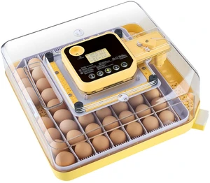48 Egg Incubator, Automatic Egg Turner with LED Candler, Temperature Display & Auto Humidity Control, 360° View Clear Window, Poultry Eggs Incubator for Hatching Chicks Ducks Goose Quail 48 Egg Incubator, Automatic Egg Turner with LED Candler, Temperature Display & Auto Humidity Control, 360° View Clear Window, Poultry Eggs Incubator for Hatching Chicks Ducks Goose Quail