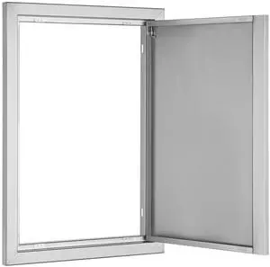 BBQ Access Door, 17W x 24H Inch Single Outdoor Kitchen Door, Stainless Steel Flush Mount Door, Wall Vertical Door with Recessed Handle, for BBQ Island, Grilling Station, Outside Cabinet BBQ Access Door, 17W x 24H Inch Single Outdoor Kitchen Door, Stainless Steel Flush Mount Door, Wall Vertical Door with Recessed Handle, for BBQ Island, Grilling Station, Outside Cabinet