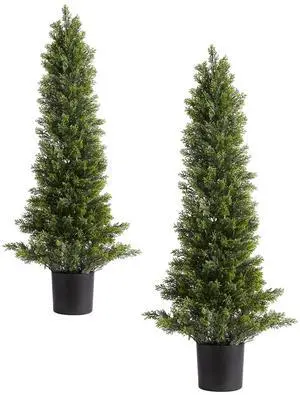 Artificial Topiary Cedar Trees, 36 inch 2 Set Faux Pine Shrubs Plants, Fake Silk Tree Look Real, Easy Assembly for Decor Front Porch Outdoor Patio Garden Balcony Backyard Indoor Office Artificial Topiary Cedar Trees, 36 inch 2 Set Faux Pine Shrubs Plants, Fake Silk Tree Look Real, Easy Assembly for Decor Front Porch Outdoor Patio Garden Balcony Backyard Indoor Office
