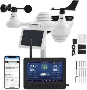 7-in-1 Wi-Fi Weather Station 7 in TFT Display Wireless Outdoor Sensor 7-in-1 Wi-Fi Weather Station 7 in TFT Display Wireless Outdoor Sensor