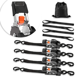 Retractable Ratchet Straps, 1 in x 10 ft, Tie Down Straps with S Hooks, 1200 lbs Break Strength, 4 Soft Loops, Tie Down Ratcheting for Moving, Trailers, Motorcycles, Kayaks, Car Roof, 4 Pack Retractable Ratchet Straps, 1 in x 10 ft, Tie Down Straps with S Hooks, 1200 lbs Break Strength, 4 Soft Loops, Tie Down Ratcheting for Moving, Trailers, Motorcycles, Kayaks, Car Roof, 4 Pack
