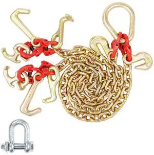 5/16" x 3' G80 Tow Chain V-Chain Bridle RTJ & Grab Hooks Wrecker 10800 lbs 5/16" x 3' G80 Tow Chain V-Chain Bridle RTJ & Grab Hooks Wrecker 10800 lbs