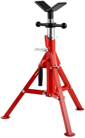 V Head Pipe Stand 1/8"-12" Capacity, Adjustable Height 24"-42", Pipe Jack Stands 2500 lb. Load Capacity, Portable Folding Pipe Stands, Carbon Steel Body More Durable V Head Pipe Stand 1/8"-12" Capacity, Adjustable Height 24"-42", Pipe Jack Stands 2500 lb. Load Capacity, Portable Folding Pipe Stands, Carbon Steel Body More Durable