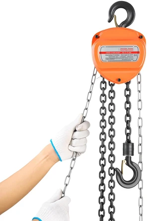Hand Chain Hoist, 1 Ton 2200 lbs Capacity, Manual Chain Block with Upgrade G80 Galvanized Chain, 20 ft Lifting Height, Heavy Duty Pulley Hoist for Garage Warehouse Automotive Machinery, Orange Hand Chain Hoist, 1 Ton 2200 lbs Capacity, Manual Chain Block with Upgrade G80 Galvanized Chain, 20 ft Lifting Height, Heavy Duty Pulley Hoist for Garage Warehouse Automotive Machinery, Orange