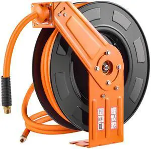 Retractable Air Hose Reel 1/2 IN x 50 FT Hybrid Air Hose Reel Max 300 PSI Retractable Air Hose Reel 1/2 IN x 50 FT Hybrid Air Hose Reel Max 300 PSI
