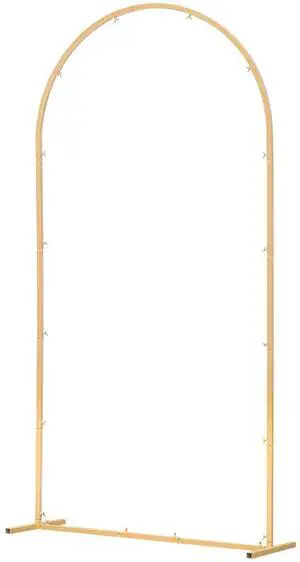 Arch Backdrop Stand, 6.6 x 3.3 ft, Stable Structure, Easy Assembly, 1 Piece Gold Metal Arch Backdrop Stand for Wedding, Birthday Party, Graduation, Holiday Celebration, and Ceremony Decoration Arch Backdrop Stand, 6.6 x 3.3 ft, Stable Structure, Easy Assembly, 1 Piece Gold Metal Arch Backdrop Stand for Wedding, Birthday Party, Graduation, Holiday Celebration, and Ceremony Decoration