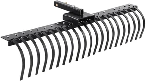 Tow Behind Landscape Rake, 60" Tow Dethatcher with 21 Steel Coil Tines, Lawn Dethatcher Rake Attaches to 48" or 60" Toolbars and 3-point Suspension Systems, for Leaves, Pine Needles, and Grass Tow Behind Landscape Rake, 60" Tow Dethatcher with 21 Steel Coil Tines, Lawn Dethatcher Rake Attaches to 48" or 60" Toolbars and 3-point Suspension Systems, for Leaves, Pine Needles, and Grass
