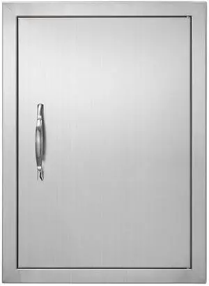 BBQ Access Door, 16W x 22H Inch Single Outdoor Kitchen Door, Stainless Steel Flush Mount Door, Wall Vertical Door with Handle, for BBQ Island, Grilling Station, Outside Cabinet BBQ Access Door, 16W x 22H Inch Single Outdoor Kitchen Door, Stainless Steel Flush Mount Door, Wall Vertical Door with Handle, for BBQ Island, Grilling Station, Outside Cabinet