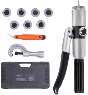 Hydraulic Tube Expander, 3/8" to 1-1/8" OD, HAVC Hydraulic Swaging Tool with 7 Pipe Expander Heads, Deburring Tool, Pipe Cutter for Copper Aluminum Brass Soft Steel Pipes Hydraulic Tube Expander, 3/8" to 1-1/8" OD, HAVC Hydraulic Swaging Tool with 7 Pipe Expander Heads, Deburring Tool, Pipe Cutter for Copper Aluminum Brass Soft Steel Pipes
