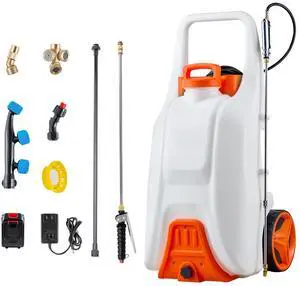 13.1Gal Battery Powered Sprayer with Cart Wheeled 0-80 PSI Electric Weed Sprayer 13.1Gal Battery Powered Sprayer with Cart Wheeled 0-80 PSI Electric Weed Sprayer