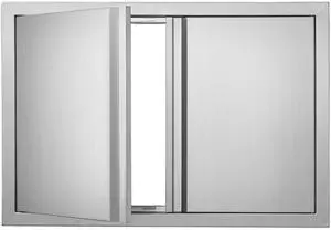 BBQ Access Door, 30W x 21H Inch Double Outdoor Kitchen Door, Stainless Steel Flush Mount Door, Wall Vertical Door with Recessed Handles , for BBQ Island, Grilling Station, Outside Cabinet BBQ Access Door, 30W x 21H Inch Double Outdoor Kitchen Door, Stainless Steel Flush Mount Door, Wall Vertical Door with Recessed Handles , for BBQ Island, Grilling Station, Outside Cabinet